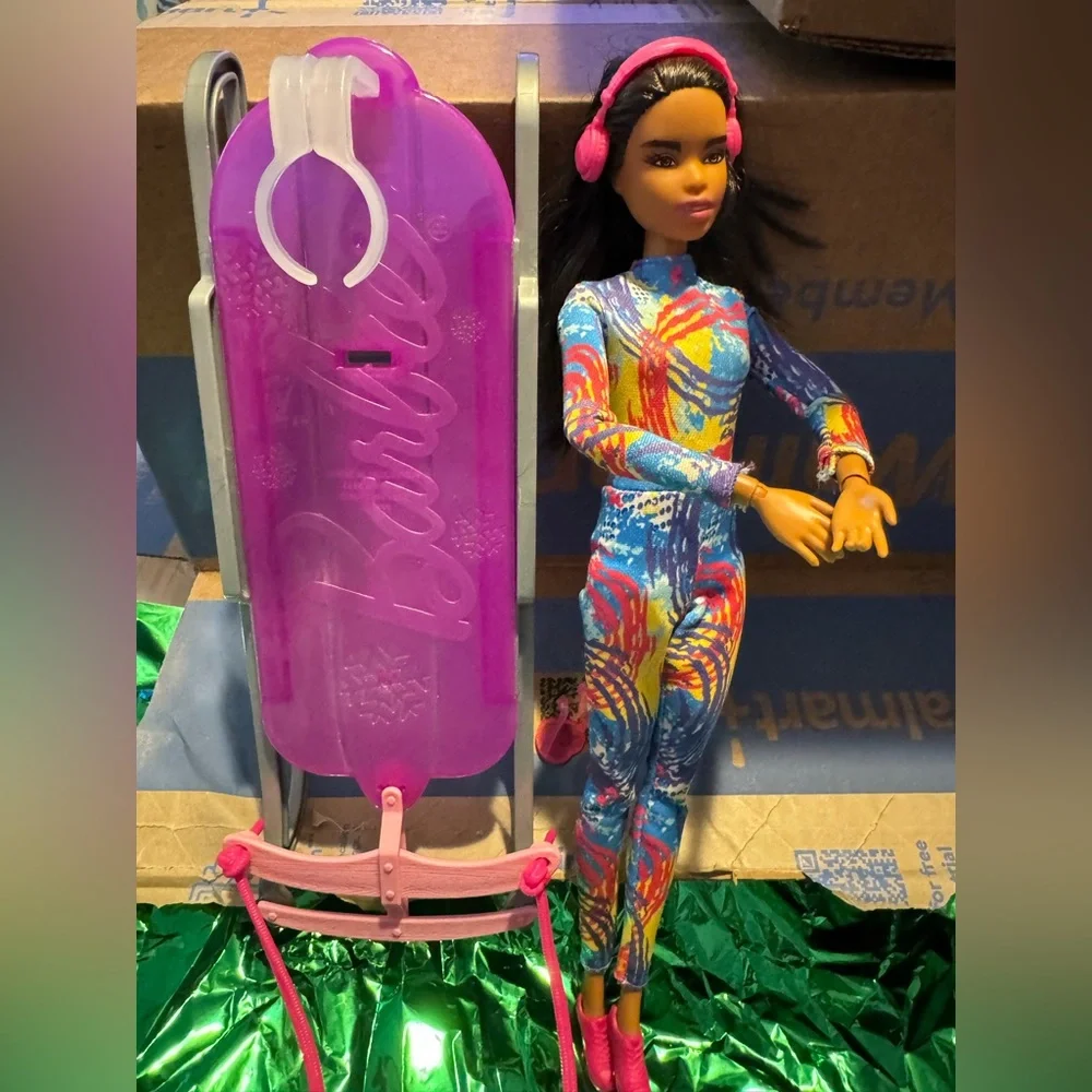 Barbie winter sports doll & sled